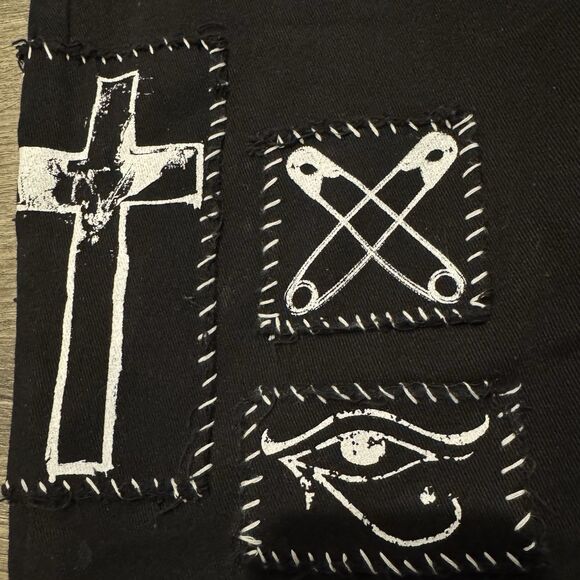 Dolls Kill Current Mood Jeans Women’s Small Black Lace Up Gothic Punk Pants Y2K - Picture 8 of 11